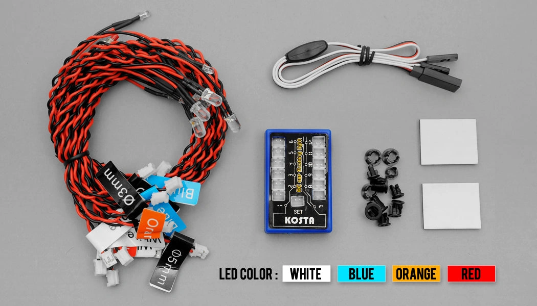 Dazzling LED Headlight Kit - 1/10 & 1/18 Scale, Flashing Fun!